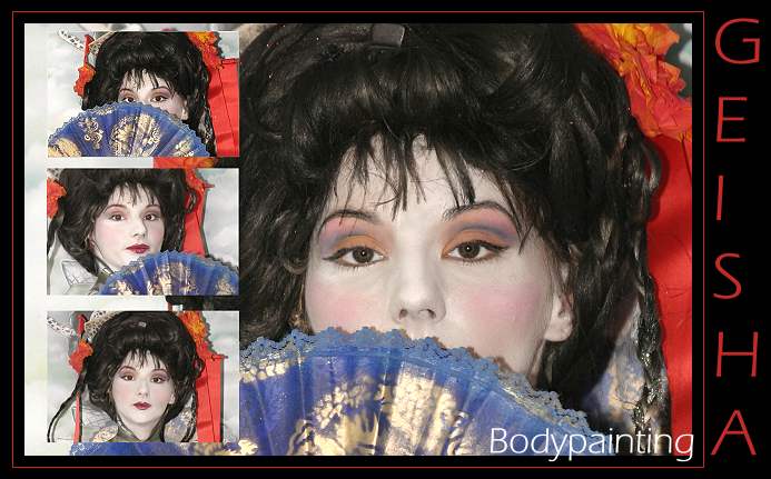 geisha, chinesiches Bodypainting mit Antje, china bodypaint with Antje