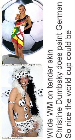 pressreaction, yellow press, press article, fussball presse, fussballbodypainting