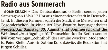 newspaper article about the radio-special