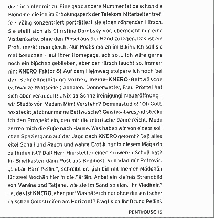 Christine at the Penthouse magazine