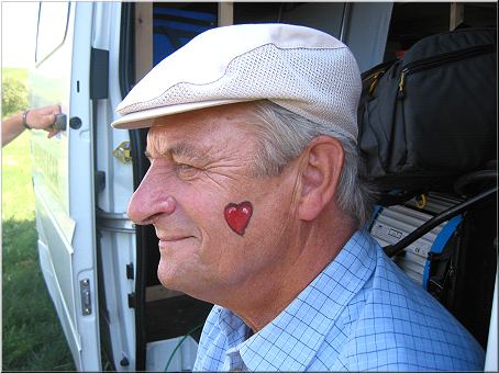 Sepp with a painted heart
